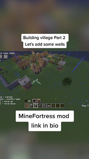 in a provision video we created a village. now let's make it more safe #minecraft #minefortress #minecraftbuilding #minecraftmod