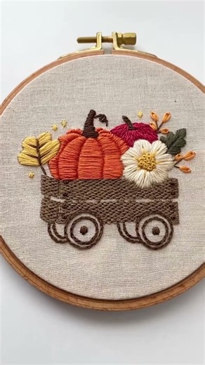 Pumpkin hand embroidery ✨💖 #handbroidery #embroidery #art #handwork #christmas #sewing