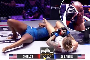 Shields breaks down in tears after MMA win and reveals her arm nearly 'snapped'