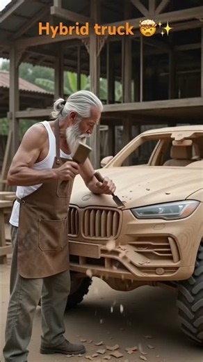 Building a $1000000 hybrid truck Urus From Solid Wood! 🪵🤯 #shorts