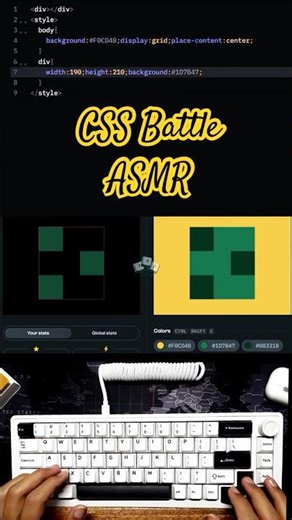 ASMR CSS-Battle December 18th 2025 #programming #cssbattle #asmr #shorts