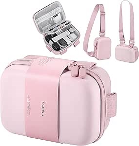 Digital Camera Case, Waterproof & Protective Small Camera Bag with 2 Carrying Ways, Lightweight camera sling bag for PowerShot ELPH 180/190 / Sony DSCW800/DSCW830 - Pink
