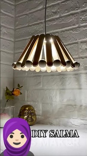 HOW to make a beautiful hanging lamp with icecream stick at home #diy #craft #homedecor