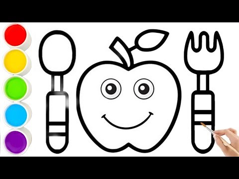 Easy Apple Drawing Tutorial for Kids | learn to draw an apple Step by Step