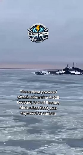 The nuclear-powered attack #submarine #K328 Leopard part of #russia Akula-class fleet, was captured on camera