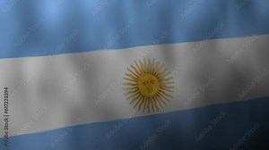 Argentina flag Motion perfect Loop video waving in wind. Realistic Argentine Flag background. Argentina Flag Looping 1080p Full HD 1920X1080 footage.Argentina south america country flags footage video