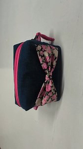 7.1K views · 44 reactions | DIY Beauty Pouch with Bow #trending #handmade #diyprojects #diycraft #fbreels #fbpost2025シ #patchwork #upcycle #fbpost #diycrafts | DIY Cheng | Facebook