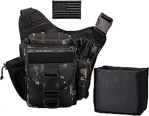 Amazon.com: Protector Plus Tactical DSLR Camera Messenger Bag Military Sling Crossbody Pack Assault Range Chest Shoulder Backpack EDC Diaper Daypack (Insert Bag & Patch Included), Black Camo : Clothing, Shoes & Jewelry
