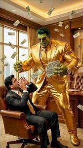 Bank Manager Insulted Hulk! 😡 100 Crore Revenge 🔥 Gold Hulk Power! 😱 #shortsfeed #ai #hulk #aihulk