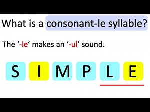 What is a CONSONANT-LE SYLLABLE? 🤔 | Learn with examples