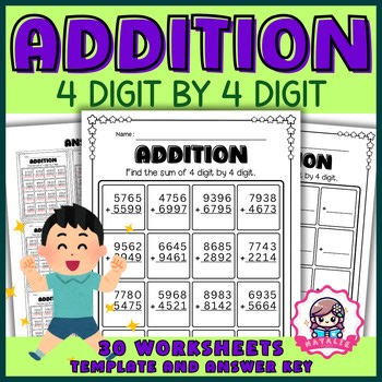 Engaging Third Grade 4 Digit Addition Worksheets Printable for Fun Math Practice