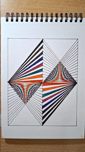 How to Draw a Stunning Geometric Optical Illusion with Lines and Colors | Easy Art Tutorial