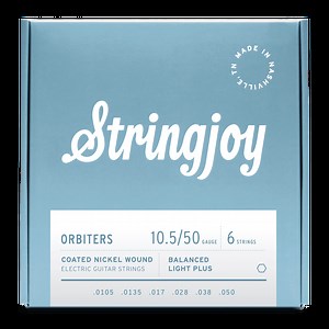 Stringjoy Orbiters | Balanced Light Plus Gauge (10.5-50) Coated Nickel Wound Electric Guitar Strings