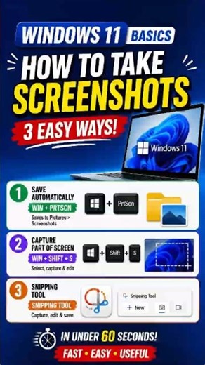 How to Take Screenshots 📸 #windows11