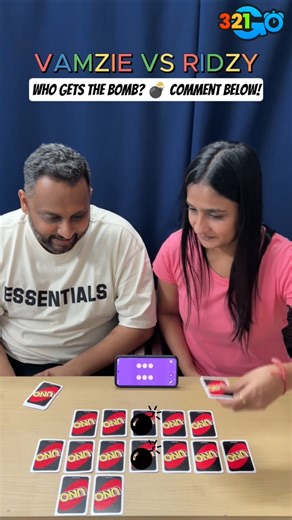 UNO Bomb Challenge! 💣🔥 Who gets stuck with the card? #321GO #UnoChallenge #Shorts