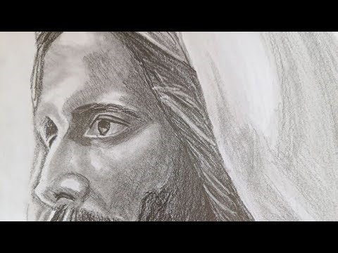How to draw sketch Jesus Christ Pencil Drawing tutorial.
