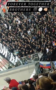 At the FC Koln 🇩🇪 stadium, the song "Ooo Paokara.." is heard and of course Partizan 🇷🇸 fans with the greek and russian flags 🇬🇷🇷🇺! 👏👏👏🔥🔥🔥 #paok #partizan #greece #russia #serbia #orthodox #family #koln #germany #football | PAOK PARTIZAN FAMILY