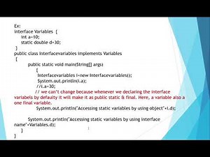 Interface and Its variables & Methods in java . Lecture Video-3