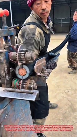 Traditional Steel Pipe Rolling Machine | Manual Metal Forming Process.