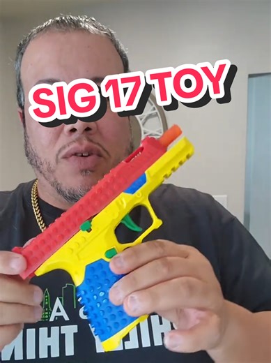 Sig 17 building block toy gun. shoots plastic projectiles and magazine comes out, fully functioning. They're selling fast pick one up today. #sig17 #toy #pewpewpew #fyp #men