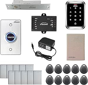 Visionis FPC-5448 One Door Access Control Electric Drop Bolt Lock 1,700lbs With VIS-3000 Outdoor Weather Proof Keypad/Reader Standalone With Mini Controller + Wiegand 26, EM Card, 1000 Users Kit