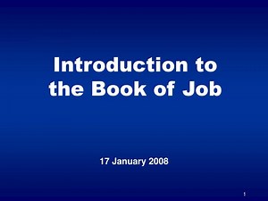 Introduction to the Book of Job - SlideServe