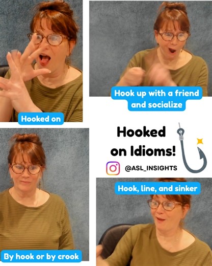76K views · 815 reactions | HOOKED on IDIOMS! @ASL_Insights...