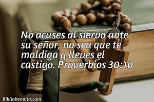 Explicación Proverbios 30:10. 'No acuses al siervo ante su señor, no sea que te maldiga y lleves el castigo.' - BibliaBendita