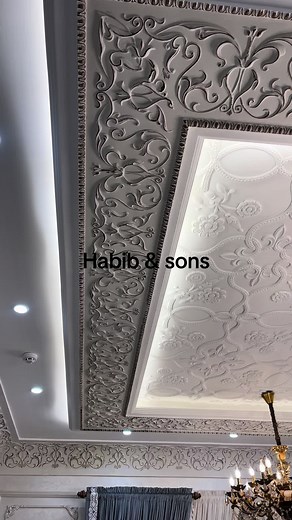 Classic Luxury Spanish Style Ceiling Design for TV Lounge