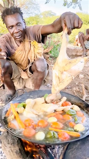 From Fire to Feast… Grandpa’s Sunrise Cooking! 🍗🔥 | African Village Life