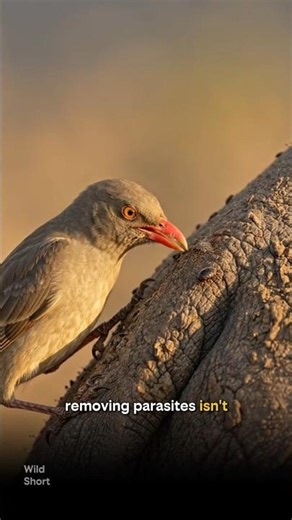 Rhino Has No Idea What This Bird Really Does #wildlife #shorts #amazing