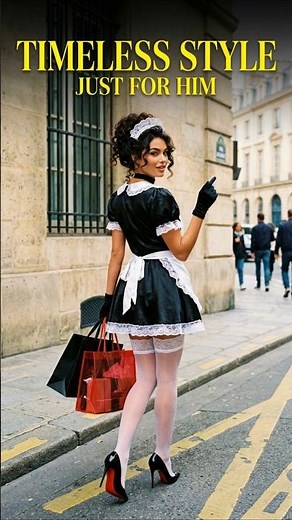 Paparazzi Style: High-Fashion French Maid Shopping Catwalk 🛍️
