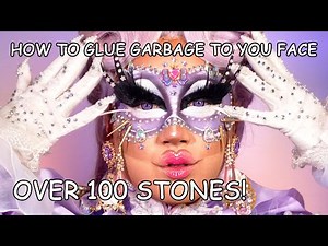 How to Glue Objects to your face! Venetian Mask Makeup Look!