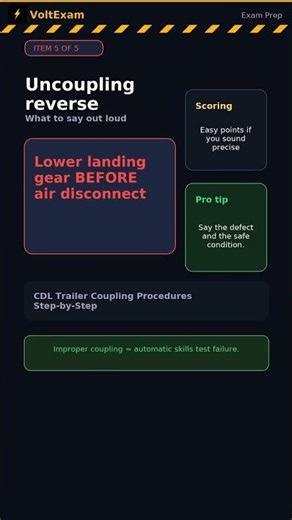 CDL Coupling & Uncoupling — Step-by-Step Skills Test Procedure #CDL #exam