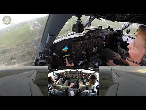 German Air Force Airbus A310 BREATHTAKING split screen landing, COCKPIT VIEW!!! [AirClips]