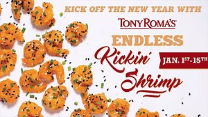 Kick your year and week off the right way with Endless Kickin’ Shrimp -- crispy shrimp tossed in a spicy cream sauce. Hurry into your local restaurant! You only have 15 days to enjoy this special offer! | Tony Roma's