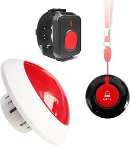 [Hot Item] Medical Alert System Wireless Caregiver Pager Emergency Strobe Siren Alarm Wireless Call Button