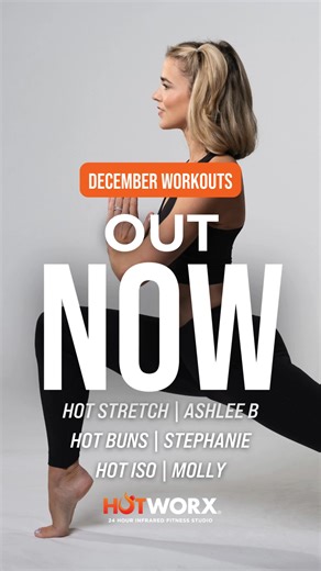 The wait is OVER! 🚨 Hot Stretch, Hot Buns & Hot ISO are OUT NOW! 🔥 Grab your HOTWORX mat and towel, book your sessions, and Earn The Burn with Virtual Instructors Ashlee B, Stephanie and Molly. #HOTWORX #EarnTheBurn | HOTWORX
