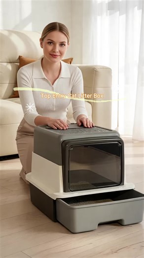 Top Entry Cat Litter Box with Drawer & Odor Control Fully Enclosed Design Charcoal Filter Easy Cleaning for Multi-Cat Households #selfcleaninglitterbox #dogbeds #elevateddogbed #catbathinggroomingbag #aestheticcatfurniture #stainlesssteelcatlitterbox #bestdogbeds #litterboxrecommendation #laundrysorter #customcatcribs #TiktokShopSpringGlowup #tiktokshopspringdeals #tiktokshopspringglowupsale #weeklydeals