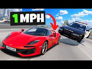 I Tried the SLOWEST Police Chases With Supercars in BeamNG Drive Mods!