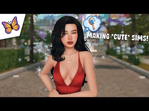 Making CUTE sims w/CC for my Whimsy Stories Challenge Savefile!