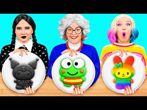 Wednesday vs Grandma Cooking Challenge | Crazy Challenge by BaRaDa Best