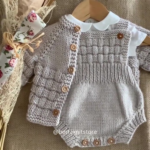 Baby Cardigan and Romper Knitting Pattern | 0-24 Months | PDF in English Only - Etsy