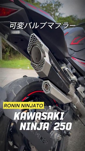2.5K views · 7 comments | Kwasaki Ninja 250 with Ronin Ninjato Exhaust . We Ship Worldwide  #バイクマフラー #可変バルブマフラー . #kawasakininja #ninja250 #ninja250r #ninja250fi #ninja250sport #ninja250sl #ninja250fans #exhaust #scarico #auspuff #ekzos #knalpot3suara | 3Tech Racing Evolution | Facebook