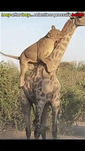 What Happens When a Giraffe Gets Completely Cornered?😱 #trending #lioness #giraffe #wildlife