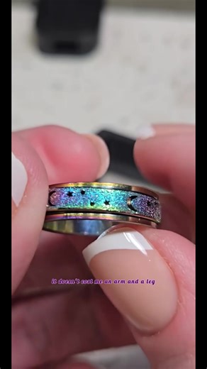 GGIRL Stainless Steel Anxiety Frosty Star Moon Rings for Women and Men Spinner Ring 6mm Minimalist Colourful Multi-SpecificationRing Thumb Ring Size 6-13 Witchy Charm Trendy Jewelry Gift For Unisex