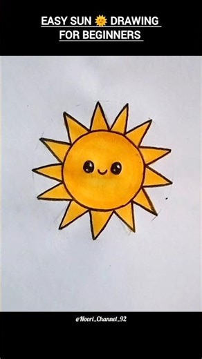 Easy Sun Drawing ☀️ | Simple Drawing for Beginners | Step by Step
