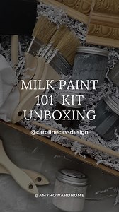 Want to learn Amy’s favorite finish, Milk Paint? This is the workshop for you! Learn how to create 3 authentic-looking furniture finishes and so much more. This workshop box includes everything you will need for Amy’s Milk Paint 101 Workshop! Order your box and a video of Amy’s Milk Paint 101 workshop will be on its way to you. Unboxing by @carolinecassdesign 🖌️ Comment “LINK” below & we will message you the link to shop this workshop kit! . #amyhowardathome #milkpaint #milkpaint101 #milkpainte