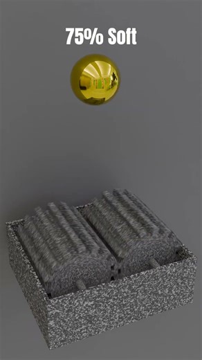 0% vs 100% Softness: Gold Edition 3D Soft Body Simulation #3d #shorts #blender