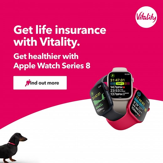 2.7K views · 43 reactions | Get Vitality Life insurance now and you could get Apple Watch Series 8 from £39 upfront with a 0% APR credit agreement for 36 months. If you stay active – you could pay between £0 and £9.50 per month. RRP from £419. Qualifying plans, minimum premiums, and T&Cs apply. | Vitality UK | Facebook